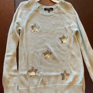 Sparkly star light blue kids sweater